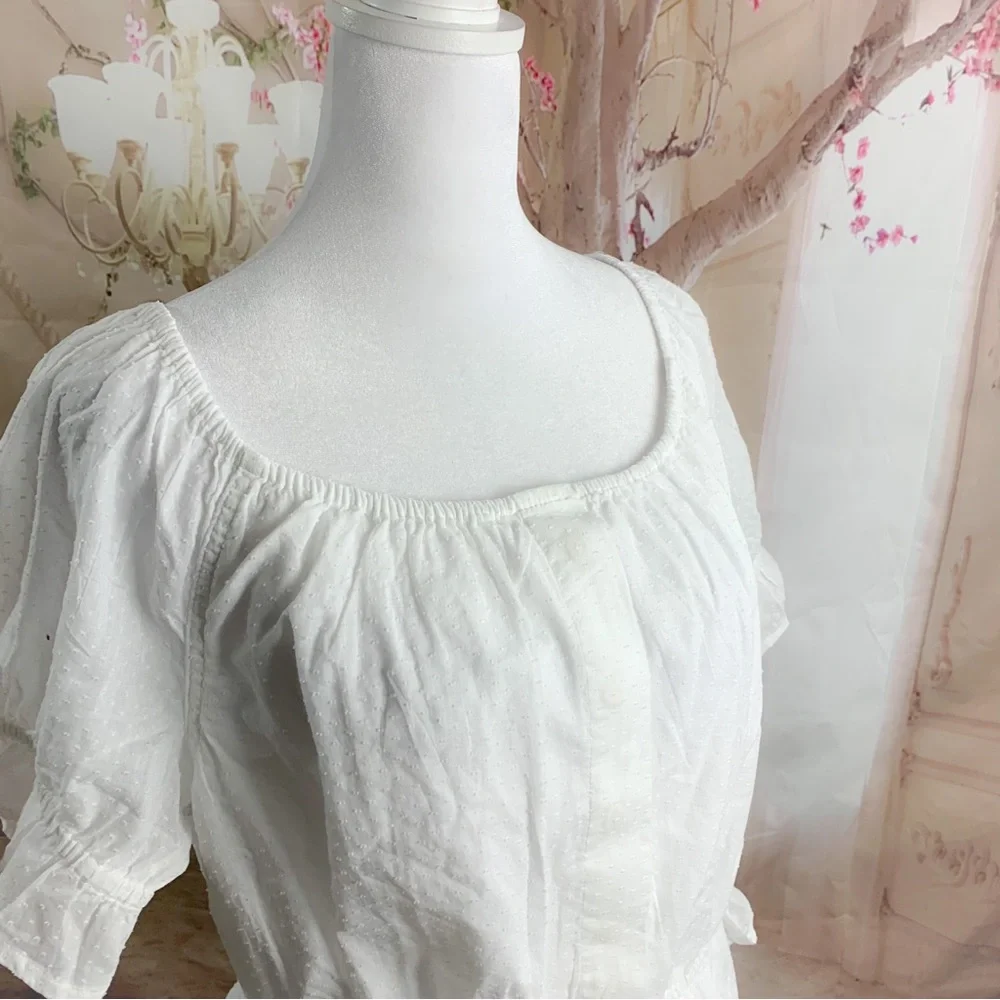 NEW J Crew Gathered Scoopneck top in Swiss-dot - Picture 7 of 12